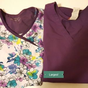 LARGE scrub tops, eggplants